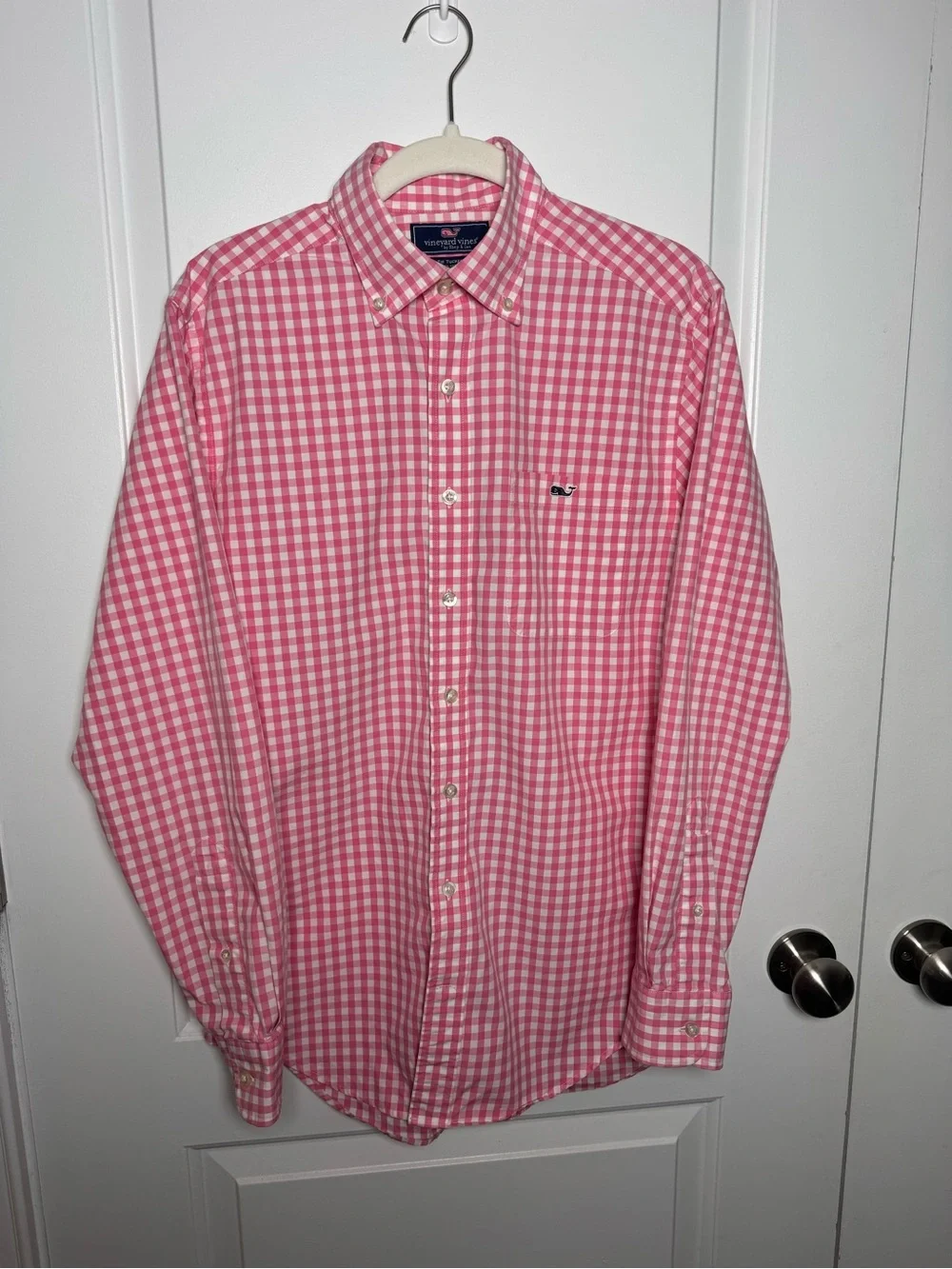 Vineyard Vines Pink Gingham Slim Fit Tucker Shirt Button Down Small